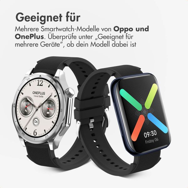imoshion Silikonband für das OnePlus Watch 3 / 2 / 2R / Oppo Watch X2 / X - Schwarz