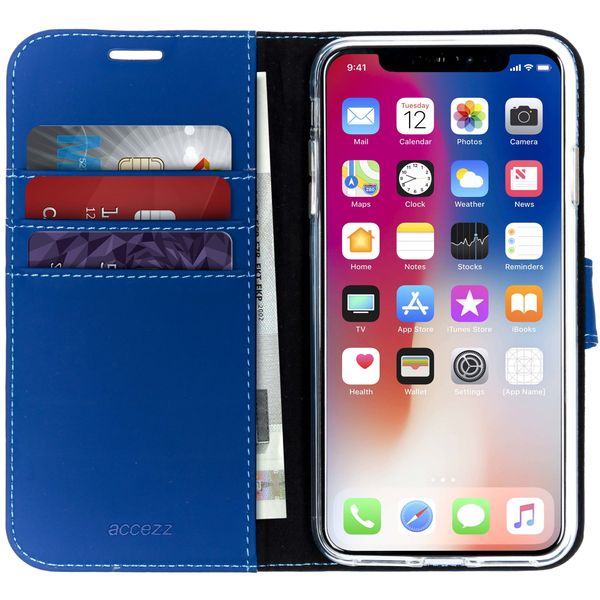 Accezz Wallet TPU Klapphülle Apple iPhone Xs Max - Blau