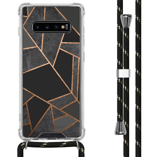 imoshion Design Hülle mit Band für das Samsung Galaxy S10 Plus - Black Graphic