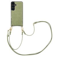 Selencia Nova Croco HandyHülle mit Kordel und Kartenhalter Samsung Galaxy S24 - Sage Green