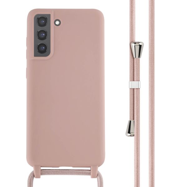 imoshion Silikonhülle mit Band für das Samsung Galaxy S21 FE - Sand Pink