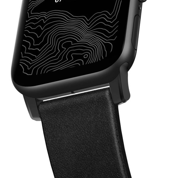 Nomad Modernes Lederarmband für das  Apple Watch Series 1 t/m 11 / SE / Ultra (44/45/46/49 mm) - Schwarz