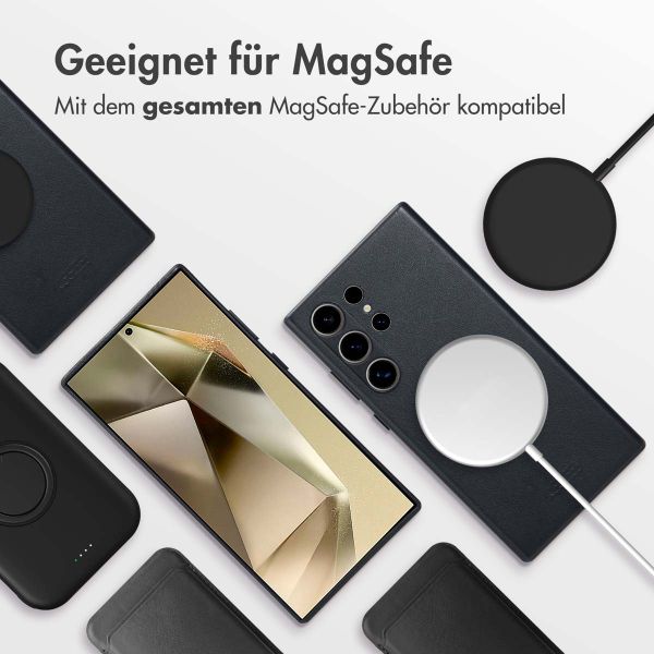 Accezz MagSafe Leather Backcover für das Samsung Galaxy S24 Ultra - Onyx Black