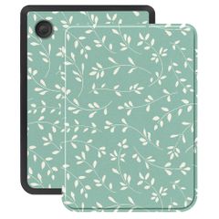 imoshion Design Slim Hard Case Klapphülle Kobo Clara Colour / BW - Smoke Green Flowers