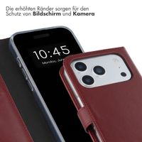 Selencia Echtleder Klapphülle Apple iPhone 17 Pro Max - Burgundy