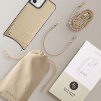 Selencia Nova Back Cover mit Kordel und Kartenhalter für das iPhone 12 (Pro) - Beige