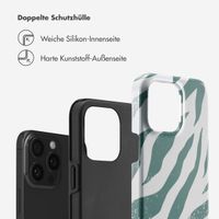 Selencia Vivid Back Cover Apple iPhone 15 Pro Max - Colorful Zebra Pine Blue