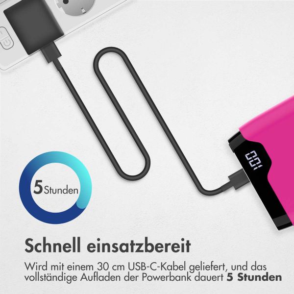 imoshion Powerbank - 20.000 mAh - Schnelles Aufladen und Power Delivery - Hot Pink