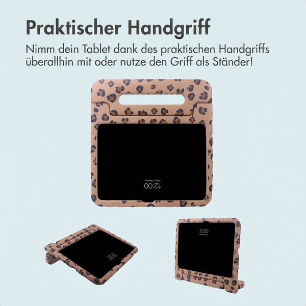 imoshion Kinder­sicheres Design Backcover mit Griff Apple iPad 11 (2025) 11 Zoll A16 / iPad 10 (2022) 10.9 Zoll - Panthermuster