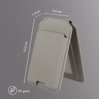 Accezz Magnetische Leder-Wallet mit Standfunktion - Geeignet für Apple Find My - Light Grey