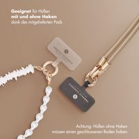 Selencia Handykette Set mit Perlen und Muscheln - Beige