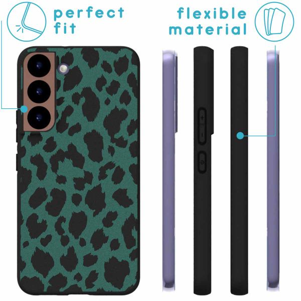 imoshion Design Hülle für das Samsung Galaxy S22 - Leopard - Schwarz / Grün