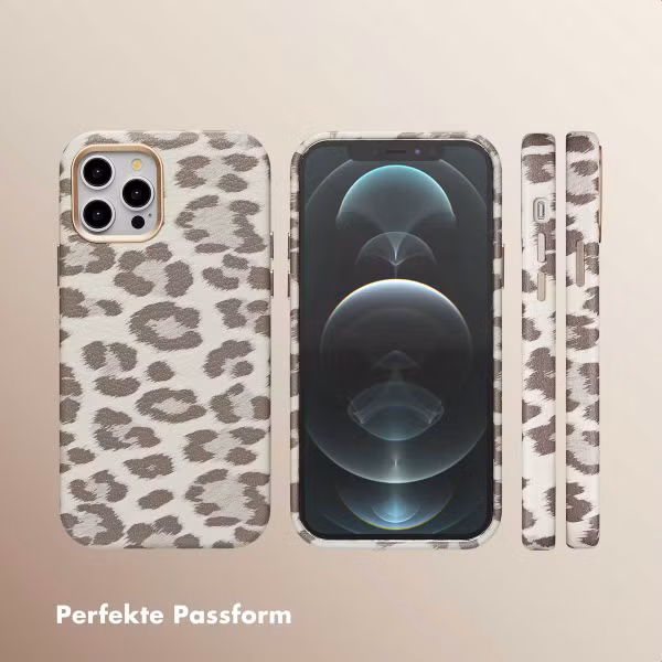 Selencia Sabi Backcover Leopardenmuster mit MagSafe Apple iPhone 12 (Pro) - Soft Ivory