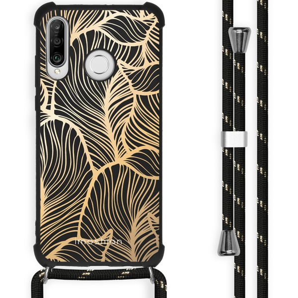 imoshion Design Hülle mit Band für das Huawei P30 Lite - Golden Leaves