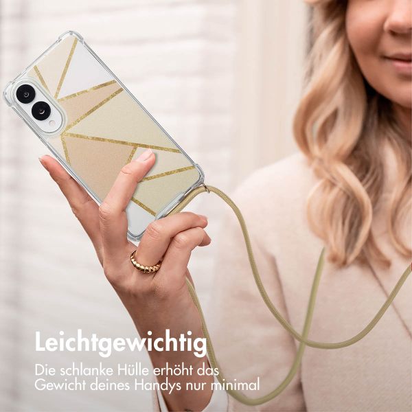 imoshion Design Hülle mit Band Samsung Galaxy S25 Edge - Beige Graphic