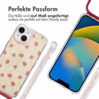 imoshion Design Hülle mit Band Apple iPhone 15 - Dusty Rose Connected Hearts