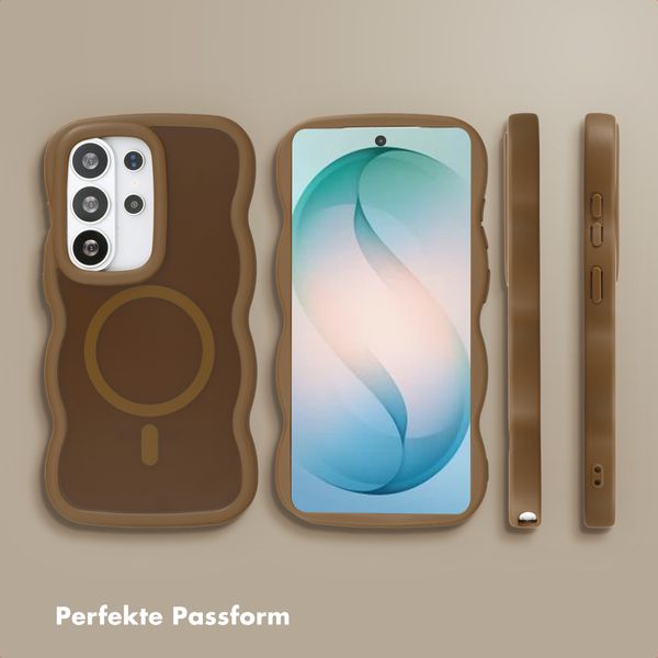 Selencia Wavy Backcover mit MagSafe Samsung Galaxy S26 Ultra - Mocha Brown