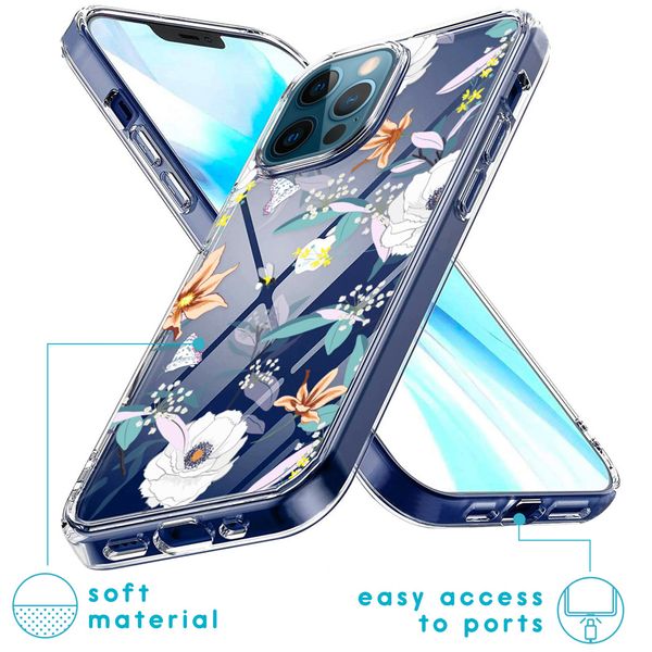 imoshion Design Hülle Apple iPhone 12 (Pro) - Blume - Weiß