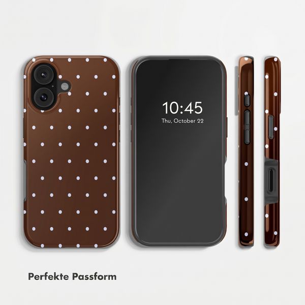 Selencia Vivid Rückabdeckung mit MagSafe Apple iPhone 16 - Happy Dots Chocolate