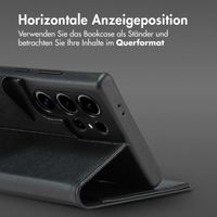 Accezz 2-in-1 Klapphülle aus Leder mit MagSafe für das Samsung Galaxy S24 Ultra - Onyx Black