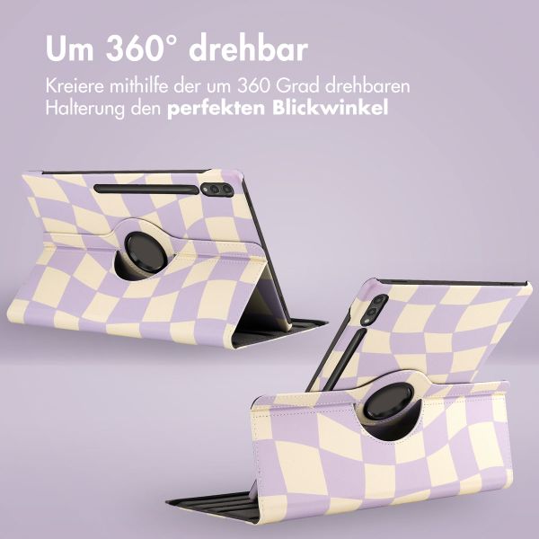 imoshion 360° drehbare Design Klapphülle Samsung Galaxy Tab S10 Ultra / Tab S9 Ultra - Dancing Cubes