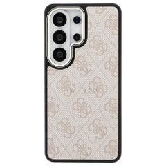 Guess 4G Leather Back Cover mit MagSafe Samsung Galaxy S26 Ultra - Gold Edge - Pink