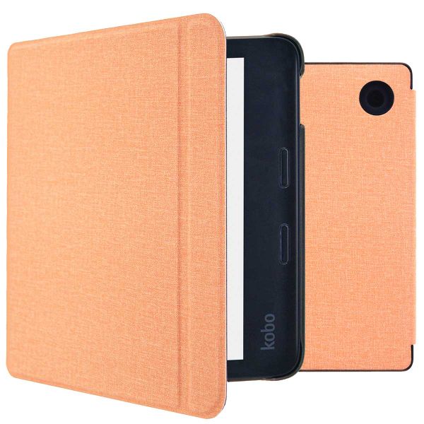 imoshion Canvas Sleepcover Klapphülle mit Stand Kobo Libra 2 / Tolino Vision 6 - Peach