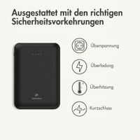 imoshion Kompakte Powerbank 10.000 mAh - Kleine Powerbank - 22,5W Schnellladegerät - USB-C / USB-A - Schwarz