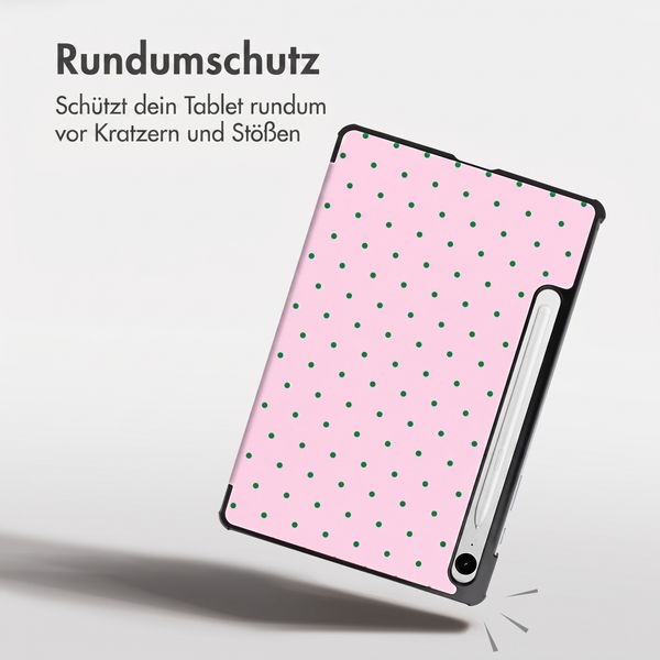imoshion Design Trifold Klaphülle Samsung Galaxy Tab S9 11.0 Zoll / S10 Lite / S10 FE / S9 FE 10.9 Zoll - Happy Dots