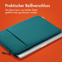 imoshion Laptop Hülle 15-16 Zoll - Laptop Sleeve mit Fach - Petrol Green