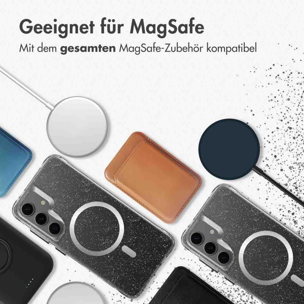 imoshion Klare Glitter Backcover mit MagSafe Samsung Galaxy S24 - Silber