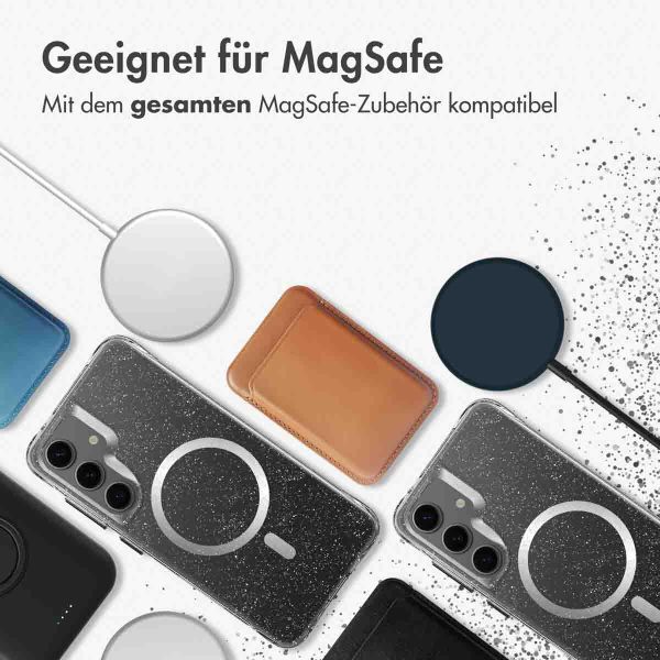 imoshion Glitzer Back Cover mit MagSafe für das Samsung Galaxy S24 - Silber