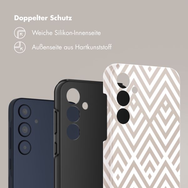 Selencia Vivid Tough Back Cover für das Samsung Galaxy A35 - Beige Zigzag