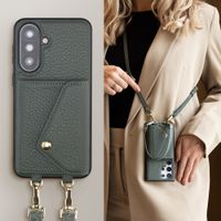Selencia Sera HandyHülle mit Kordel und Umschlag-Kartenhalter Samsung Galaxy A37 (5G) - Sage Green