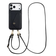 Selencia Sera HandyHülle mit Kordel und Umschlag-Kartenhalter Apple iPhone 17 Pro Max - Schwarz