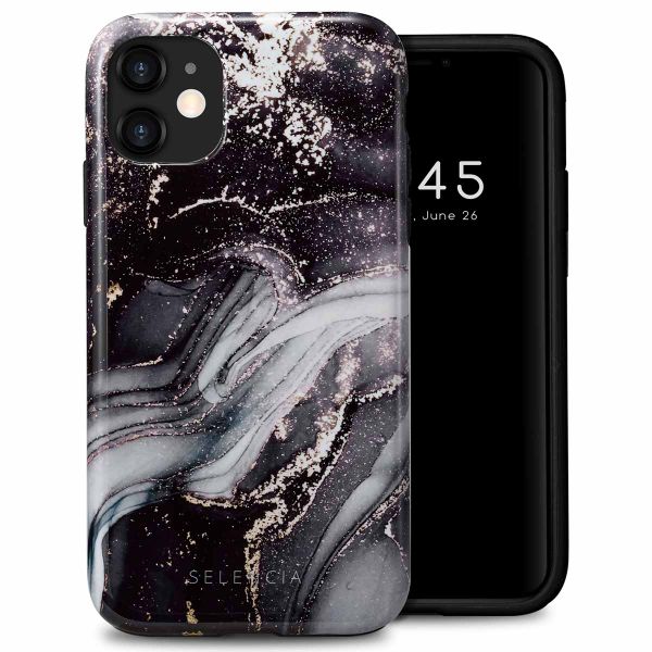 Selencia Vivid Tough Back Cover für das iPhone 11 - Chic Marble Black