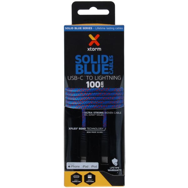 Xtorm Solid Blue Lightning auf USB-C kabel - 1 Meter