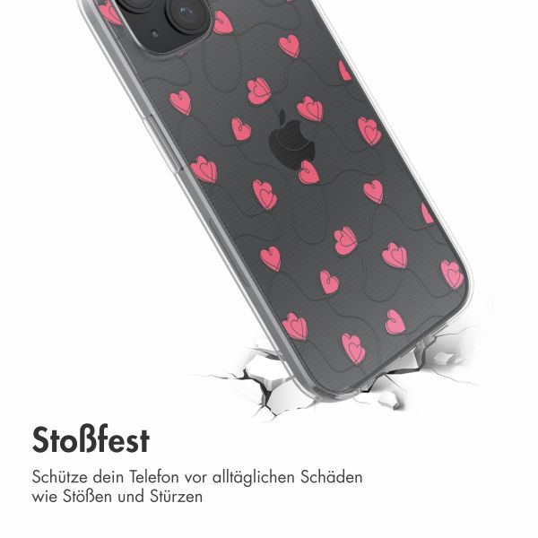 imoshion  Design Hülle für das iPhone 15 - Dusty Rose Connected Hearts