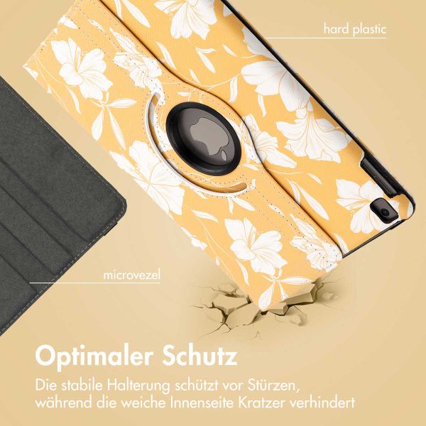 imoshion 360° drehbare Design Klapphülle für das iPad 9 (2021) / iPad 8 (2020) / iPad 7 (2019) 10.2 Zoll - Yellow Flowers