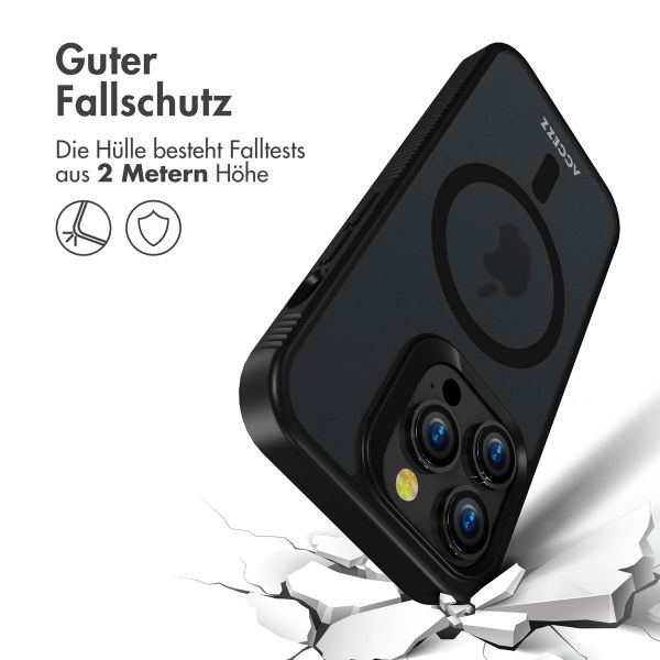 Accezz Rugged Frosted Back Cover mit MagSafe iPhone 14 Pro - Schwarz