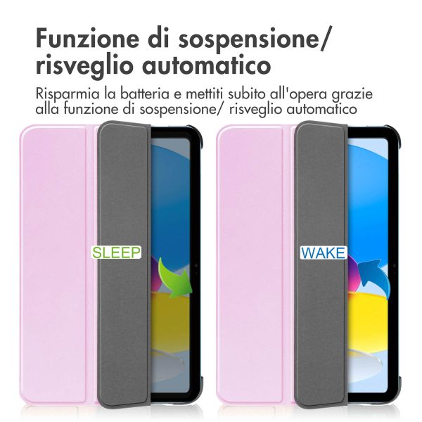imoshion Trifold Klapphülle Apple iPad 11 (2025) 11 Zoll A16 / iPad 10 (2022) 10.9 Zoll - Rosa