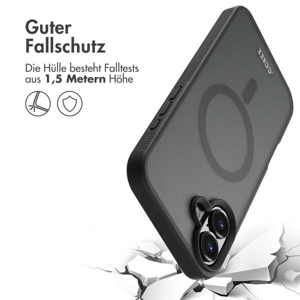 Accezz Rugged Frosted Back Cover mit MagSafe für das iPhone 16 Plus - Schwarz