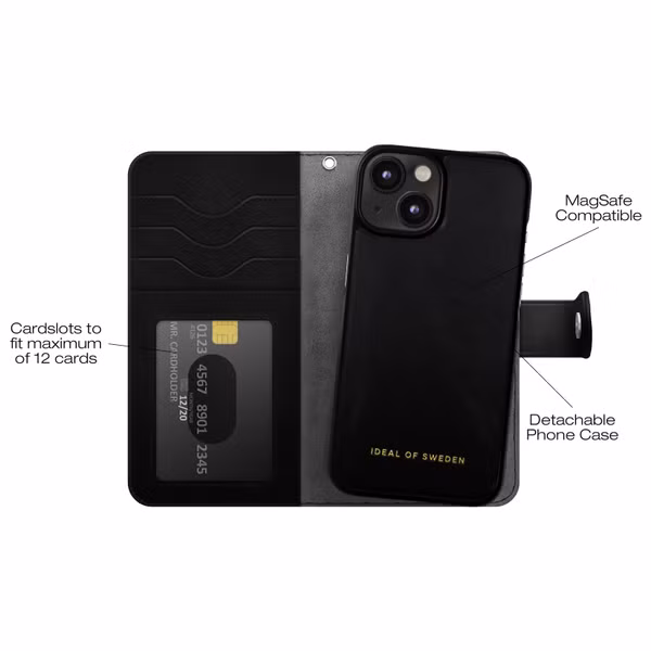 iDeal of Sweden Magnet Wallet+ Klapphülle Apple iPhone 17e / 16e / 15 / 14 / 13 - Black