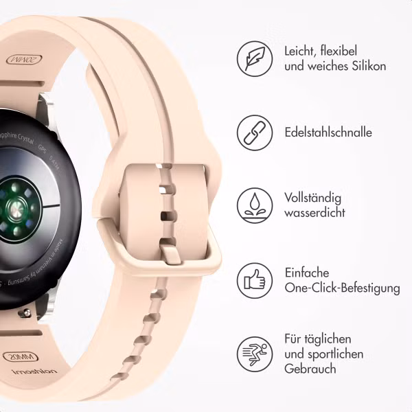 imoshion Silikonarmband für Samsung Galaxy Watch 4 / 5 / 6 / 7 (20 mm) - Rosa