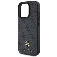 Guess 4G Metal Logo Back Cover MagSafe für das iPhone 16 Pro - Schwarz