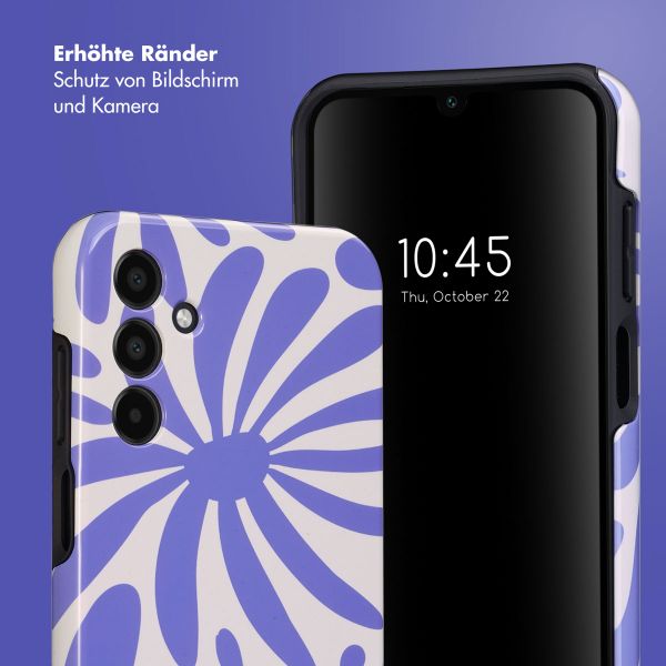 Selencia Vivid Tough Back Cover für das Samsung Galaxy A15 (5G/4G) - Modern Bloom Sapphire Blue