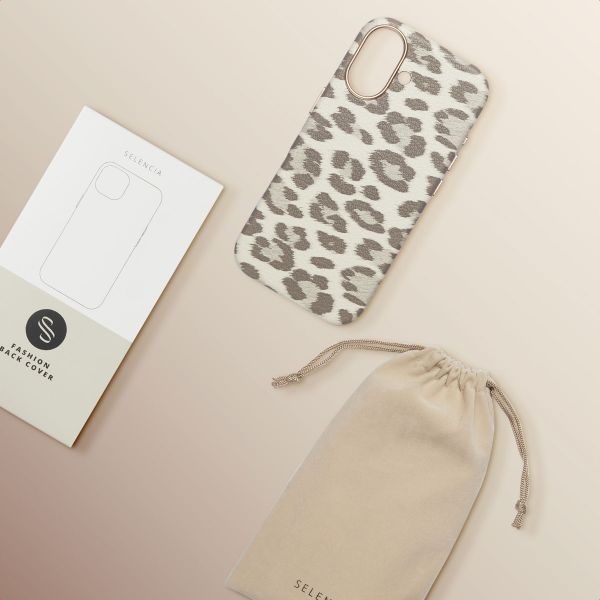 Selencia Sabi Backcover Leopardenmuster mit MagSafe Apple iPhone 17 - Soft Ivory