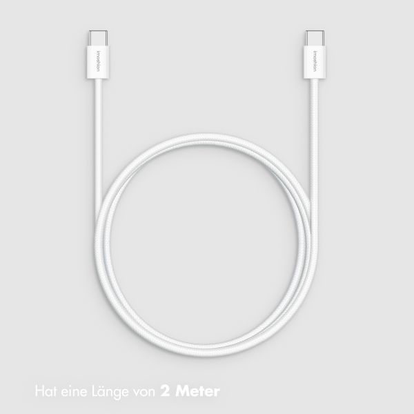 imoshion USB-C-zu-USB-C-Kabel – Geflochten – 2 Meter – Weiß