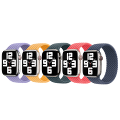 Apple 5 Pack Geflochtenes Solo Loop für Apple Watch | 44/45/46/49 mm - Größe 9 - Lavender/ Maize/ Lake Green/ Guave/ Storm Blue