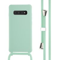 imoshion Silikonhülle mit Band für das Samsung Galaxy S10 Plus - Mintgrün